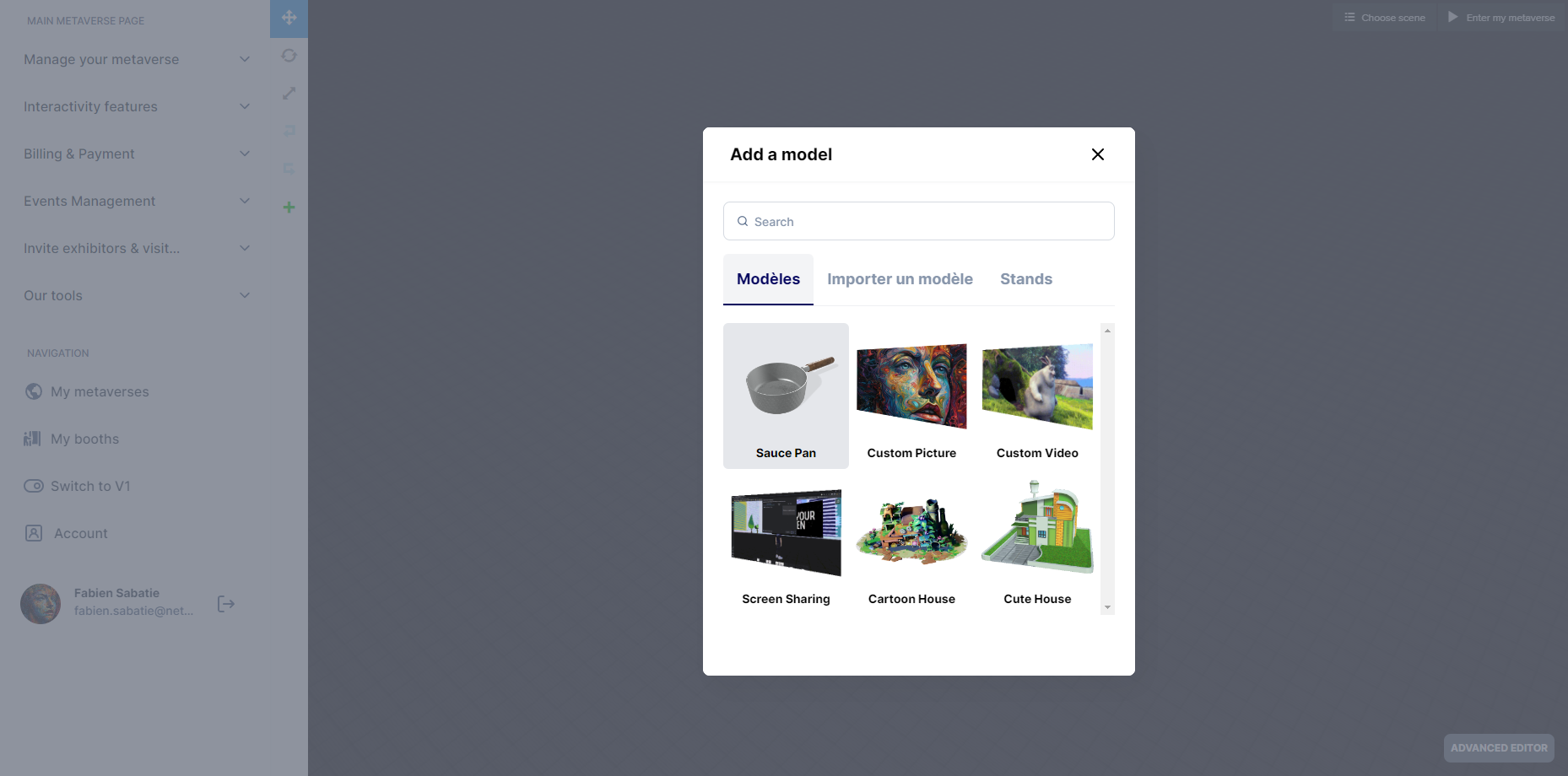 Mext metaverse Dashboard Features Metaverse Editor