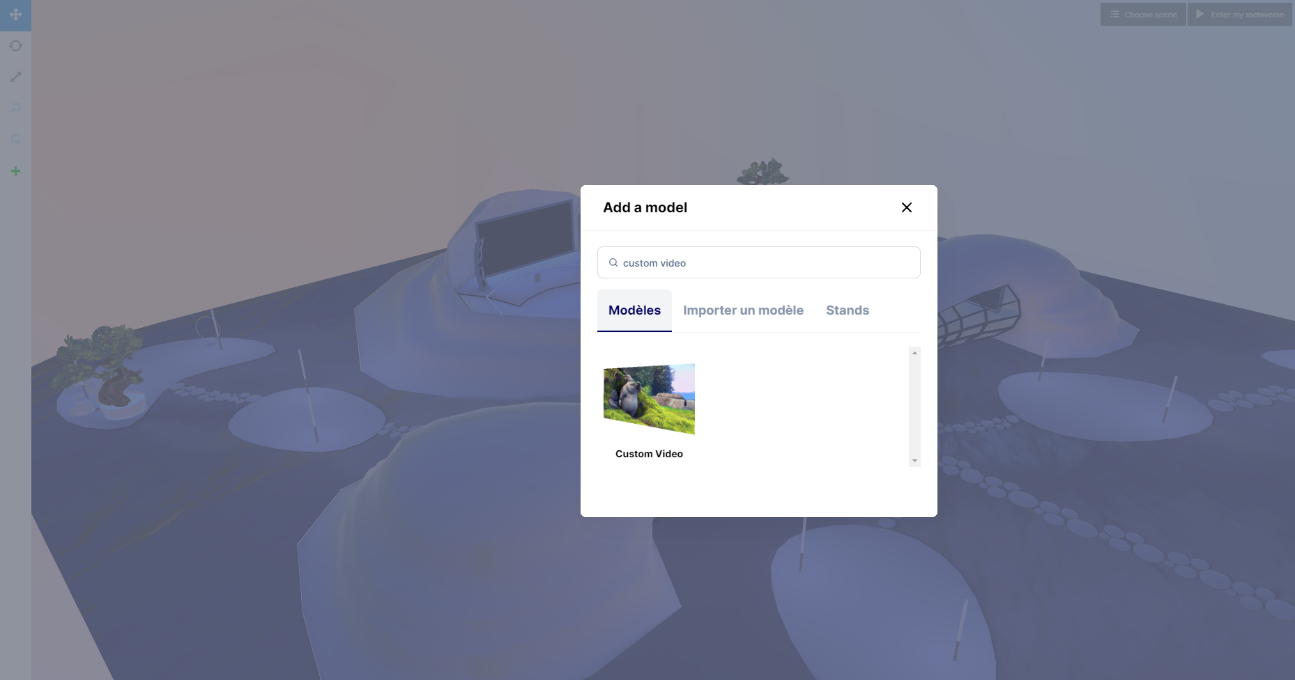 Mext metaverse Dashboard Features Metaverse Editor Panel