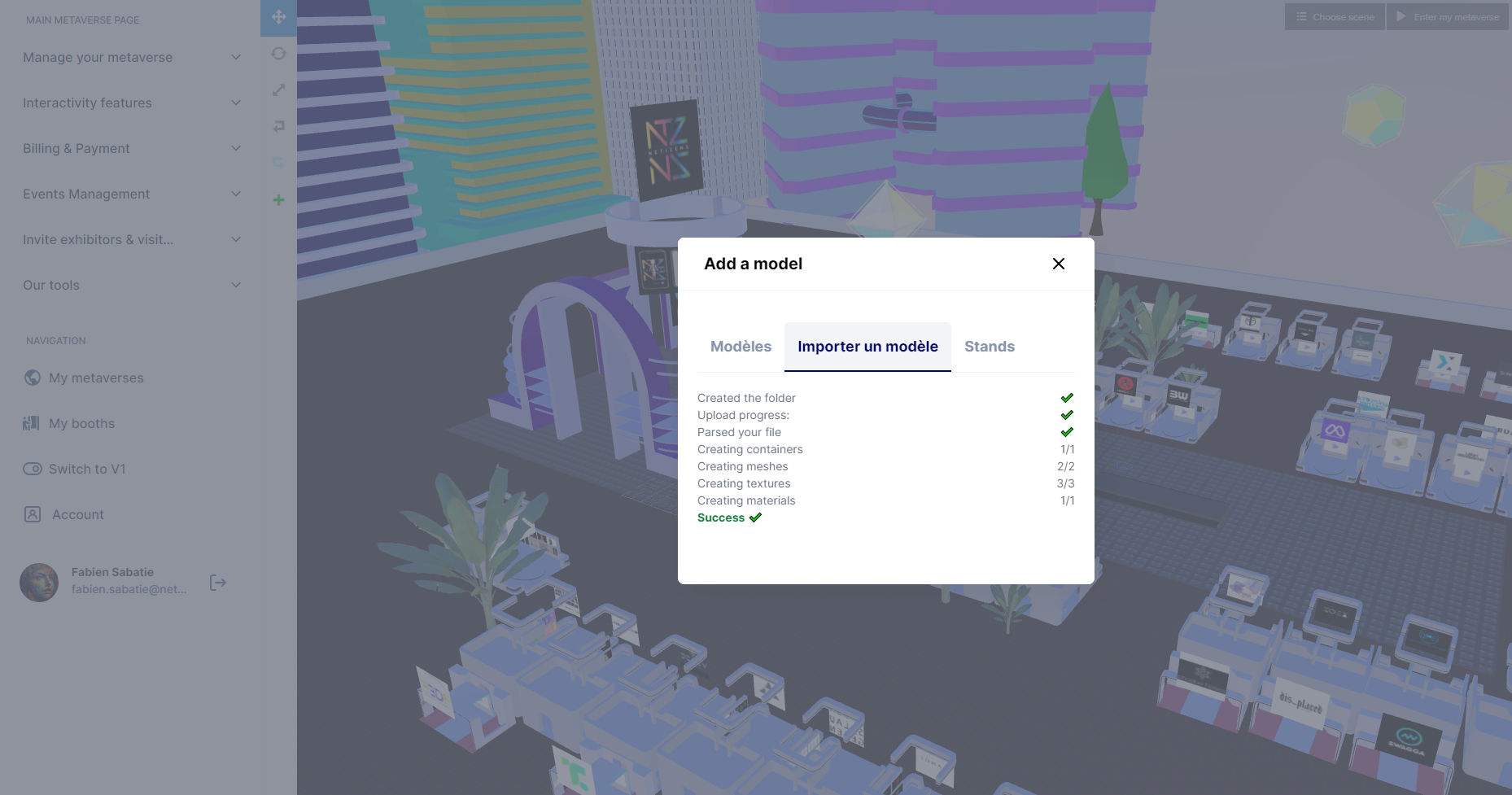 Mext metaverse Dashboard Features Metaverse Editor